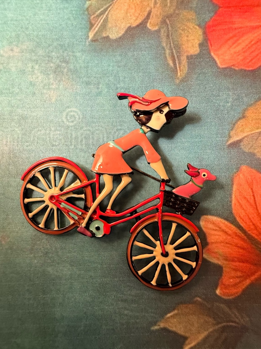 Red Bike Pin - Cute Red Bicycle Brooch